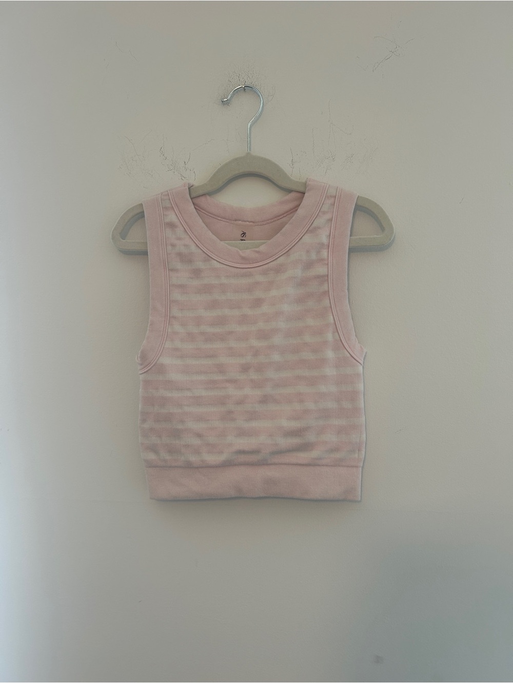 Soft Pink Striped Women's Sleeveless Tank Top